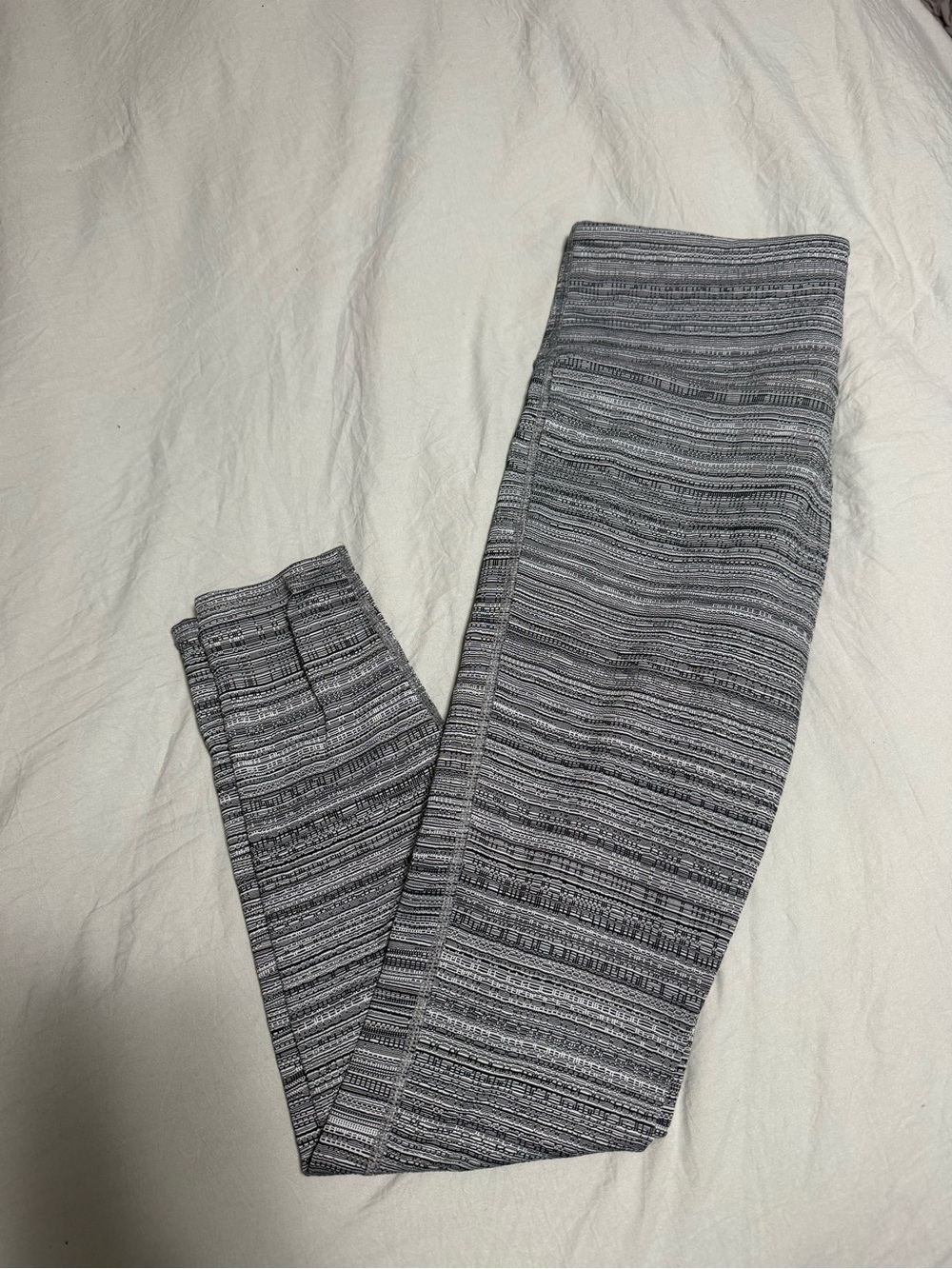 Athleta Striped Knit Leggings - Gray
